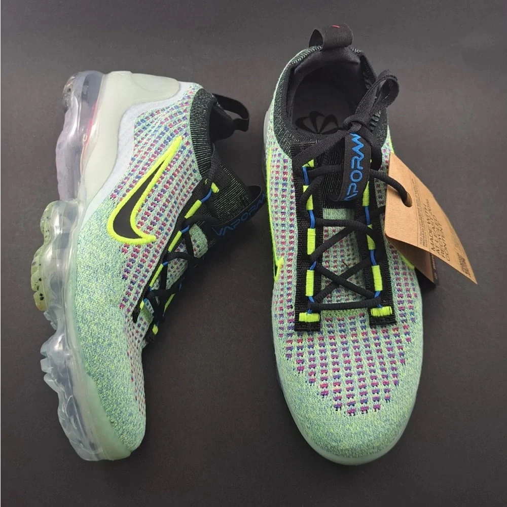 Nike Air VaporMax 2021 FK GS‎ Volt Photo Blue Woman’s Shoes Sz 7 / 5.5 Youth NWT
